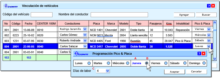 Programación Vehículos