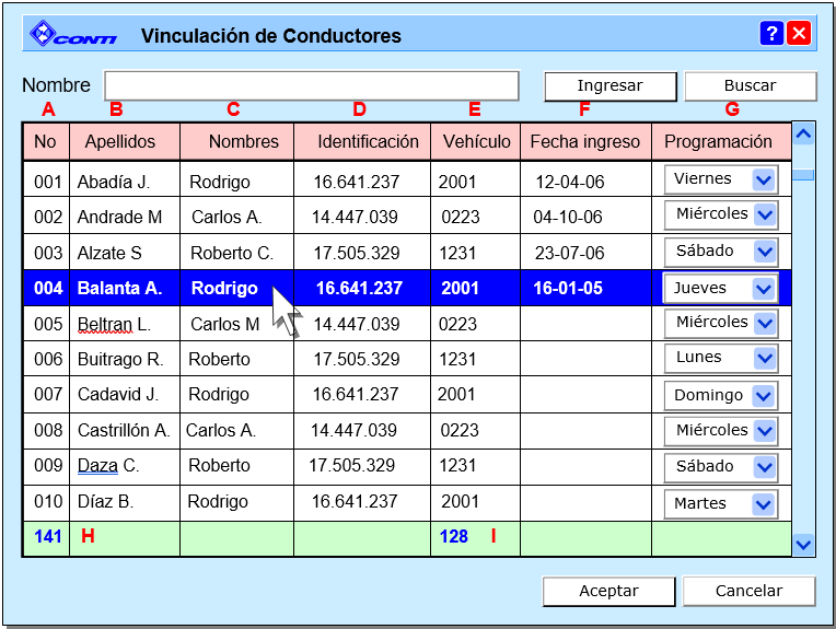 Vinculación Conductores